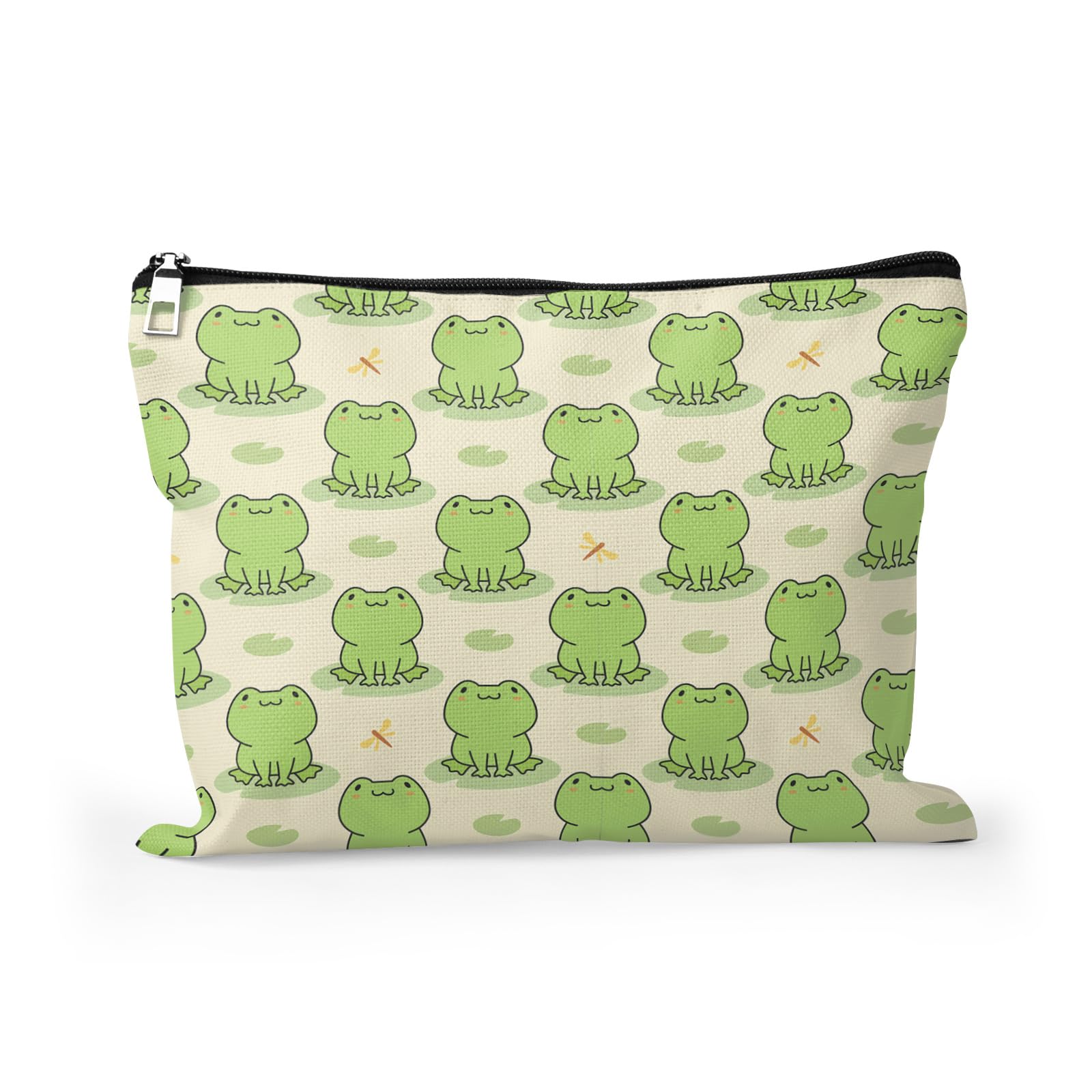 Cafl Hawaiian Palm Leaf Makeup Bag Tropical Palm Trees Cosmetic Bag Zipper Pouch Large Toiltry Bag Travel Linen Make Up Organizer Purse for Women 10×8Inch